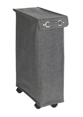WENKO Slim Laundry Basket with Wheels, Thin Laundry Hamper, Rolling Laundry Bin