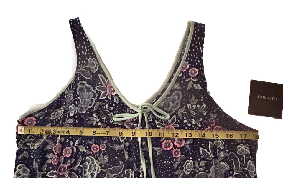 Nuevo con etiquetas Camisón Ellen Tracy, Sujetador Estante, Suave Elastizado, Azul Marino Floral, Talla M (006) Foto 3 de 4
