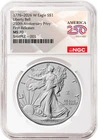 2026 W Enhanced Uncirculated Silver Eagle NGC MS 70, FR 250th Flag Pre-sale