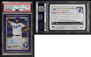 2020 Bowman Chrome Prospect Purple Refractor /250 Erick Pena PSA 9 MINT Auto