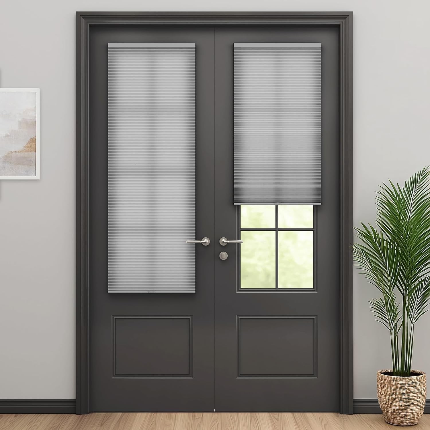 French Doors No Drill French Door Blinds Privacy Light