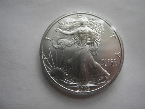 2003 U.S. Silver Eagle, 1 Oz. Fine Silver--Nice Satin BU