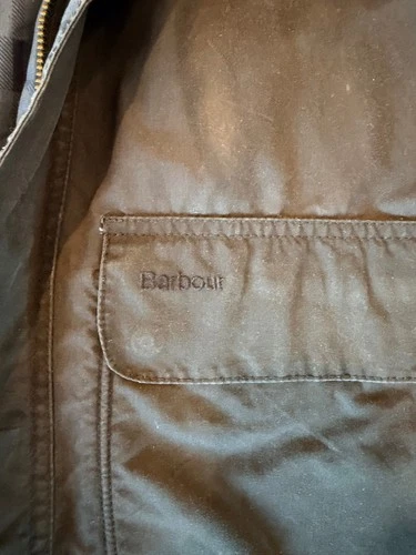 Barbour Bedale Men's M Navy Waxed Jacket Dress Tartan Lining image 3