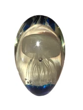 Dynasty Gallery Jellyfish Art Glass Paperweight Art Glass 6" Glow In The Dark