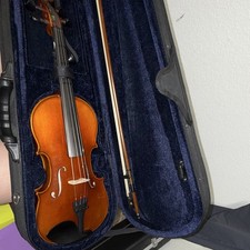 Acoustic 4-String Violin Brown Varnish w/ Bow Hard Case Fine Tuner