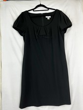Ann Taylor Loft Women’s Black Short Sleeve Shift Dress With Ruffles, Size 8