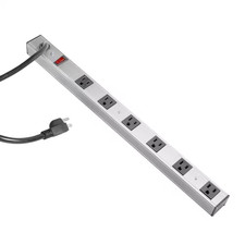 6-Outlet Aluminum Power Strip with 3 Ft. Power Cord