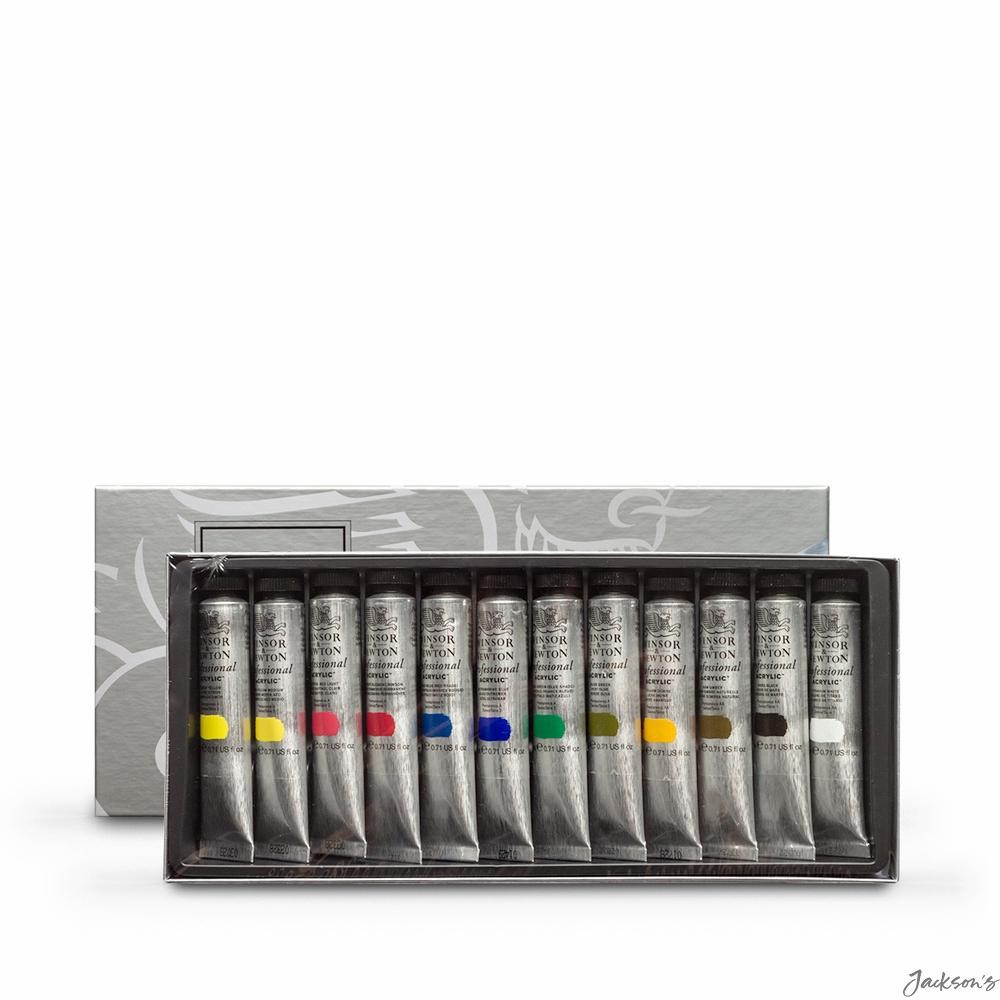 Winsor & Newton Professional Acrylic Paint Set 12x20ml Tubes For Artists - Image 5