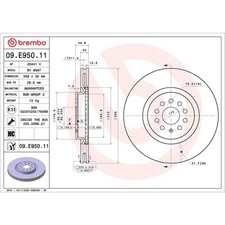 Bremsscheibe BREMBO 09.E950.11, 1 Stück