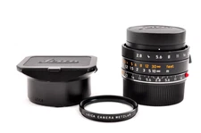 Leica Elmarit-M 28mm F/2.8 E39 ASPH Lens 6 bit Black #11677 with Filter and Hood