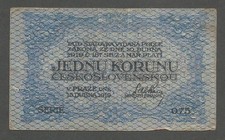 Czechoslovakia 1 Koruna 15.4.1919; F, P-6a; BNB-B107a
