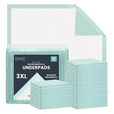 RMS BRANDS Disposable Underpads 36" x 36", 50 Count Incontinence Bed Pads
