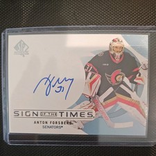 2024-25 SP Authentic Hockey ANTON FORSBERG Sign of the Times Auto SOTT-AF