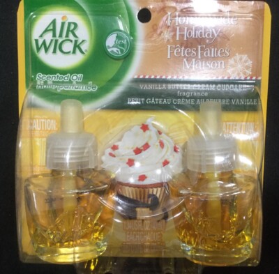 AIRWICK Homemade Holiday Vanilla Butter Cream Cupcake Scented Oil REFILL  pack