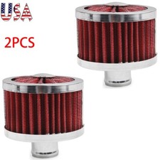 2pcs Red Extra Flow 1 To 1-14 Push In Valve Cover Baffle Breather Vent Filter