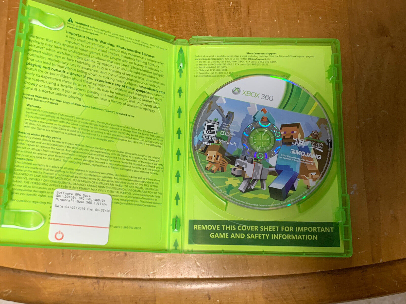 🔥 Minecraft (Xbox 360) G2W-00001 First Edition. CIB. Mint Disc. See  Description