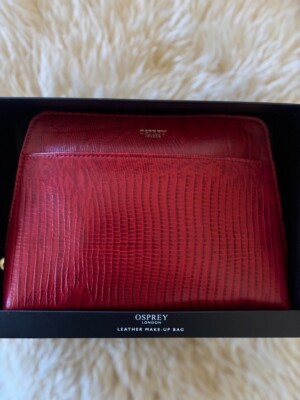 Osprey London Red The Medium Luna Leather Make-Up Bag