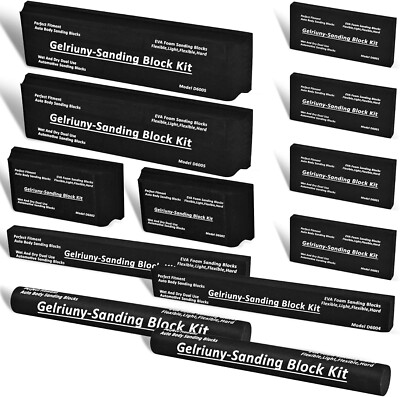 Sanding Block Kit 12 PC - Auto Body kit,Automotive Black | eBay