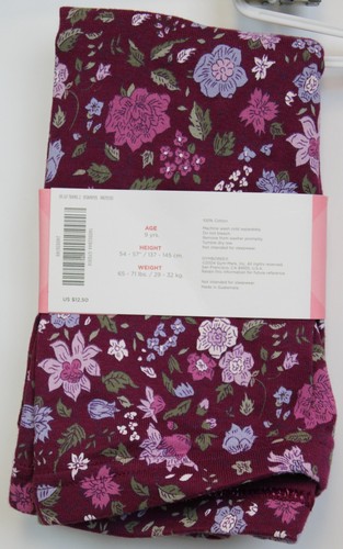 2005 Gymboree Romantic Garden Bike Shorts sz 9 Lettuce Edge Floral Purple Maroon - Picture 2 of 3
