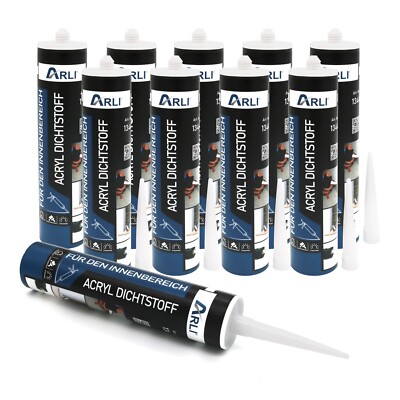 Acryl 10x Kartuschen 310ml Maleracryl Bauacryl Universal Maler Fugen Dichtstoff