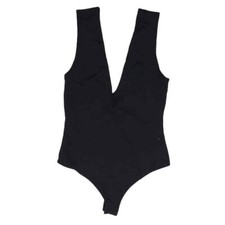Free People Keep It Sleek Bodysuit - size Large - solid Black
