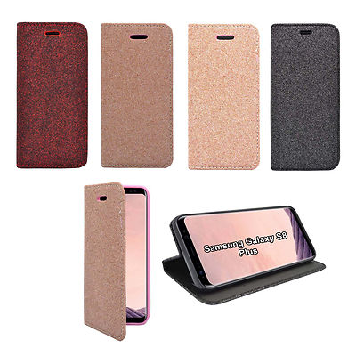 CASE FOR SAMSUNG GALAXY S8 PLUS MAGNETIC GLITTER WALLET VARIOUS COLOURS COVER