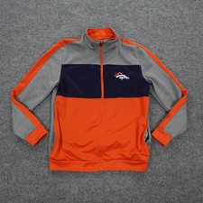 Denver Broncos Jacket Boys Large Zip Orange NFL Football Logo Track Sweatshirt