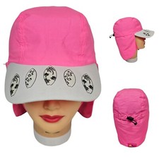 Sun Protection Zone Childs Cap Hat Adjustable Back Surfboards Pink x White