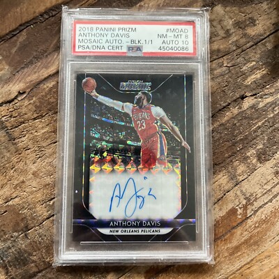 2018 Anthony Davis Panini Prizm Mosaic Auto True 1/1 #MOAD PSA 8 10