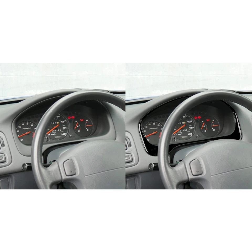 Kits completos de ajuste para tablero de instrumentos interior negro piano 6 piezas para Honda Civic 6th JDM 96-00 Foto 3 de 4