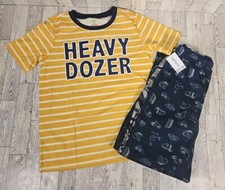 Carters Pajama Set 12 Boys Construction Heavy Dozer 3pc Short Sleeve Pjs NEW