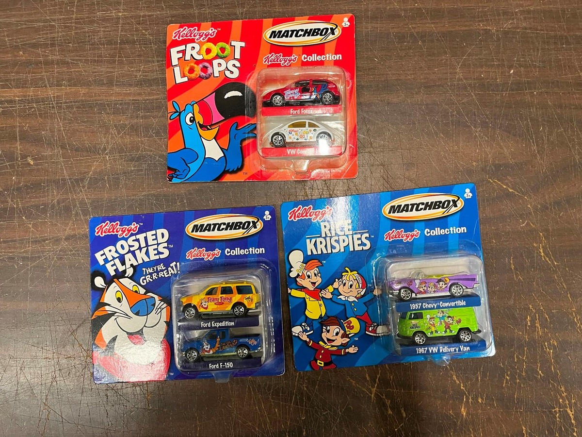 Vintage 1990s Set of 3 Matchbox Kellogg's Collection Diecast Cars