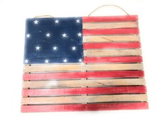 Wooden U.S.A Flag on Planks 20" - Texas Americana Decor dpt532550
