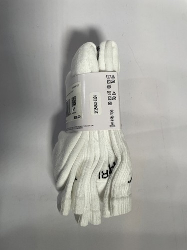 Nike Everyday socks White adult unisex 3 pairs SX6888-100 Size Small W 4-6 Y 3-5 - Picture 3 of 4