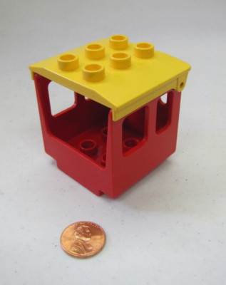 Lego Duplo Red Yellow Train Engineer's Cab Specialty Block Part Cockpit ...