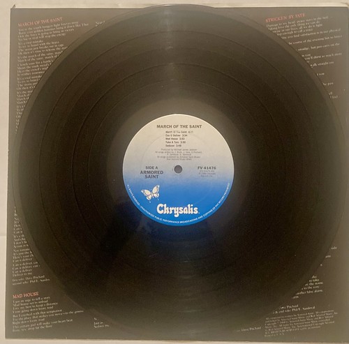 ARMORED SAINT MARCH OF THE SAINT PROMO 12 INCH VINYL FV41476 1ST PRESSING 1984 - Imagen 7 de 10