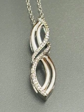Zales 926 Sterling Silver Necklace With Infinity/Eternity Pendant Beautiful Gift
