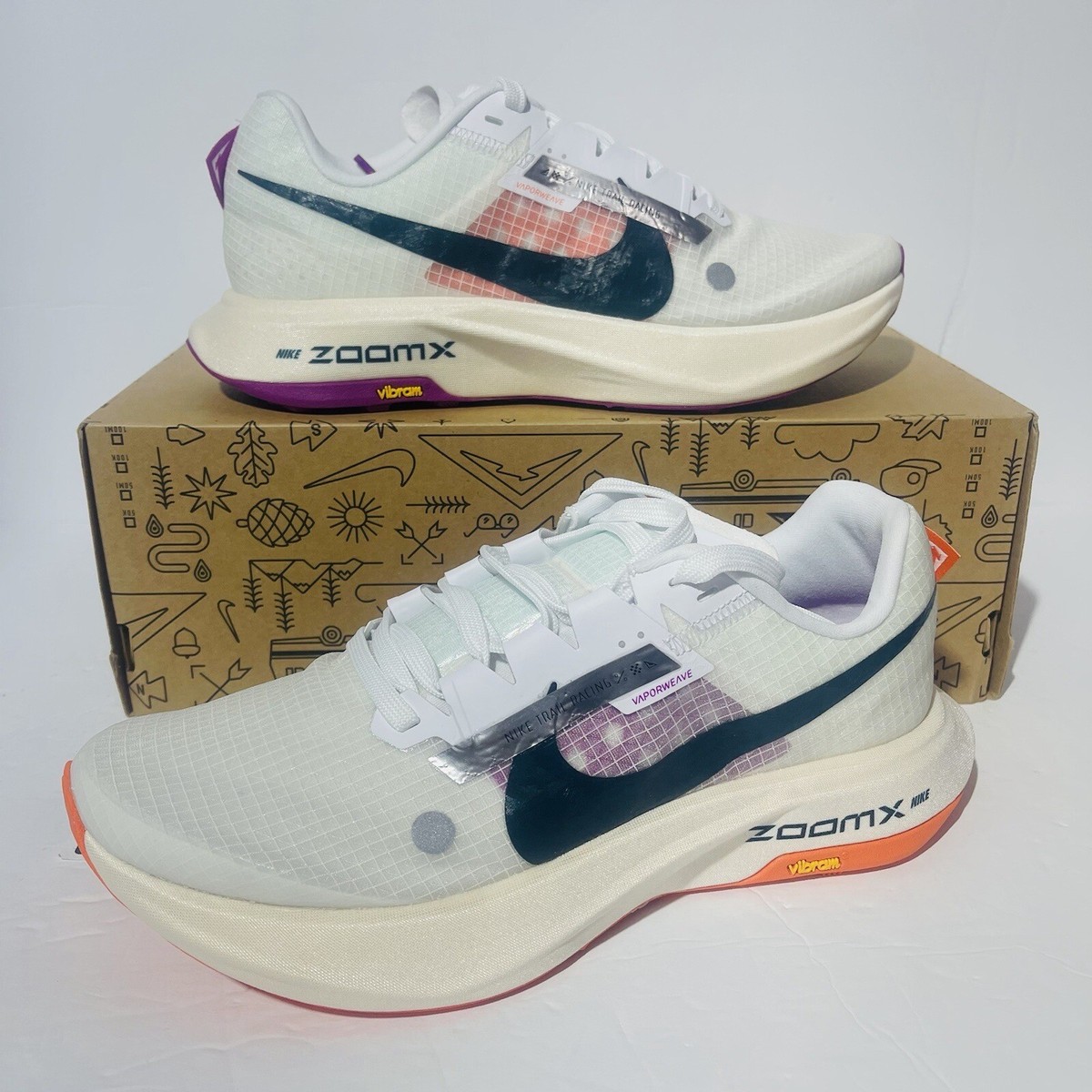 はるー Women's Size 7.5 - Nike ZoomX Ultrafly Trail White Grape Jungle