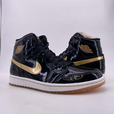 Size 8 - Air Jordan 1 Retro OG High Black Gold PL for sale online