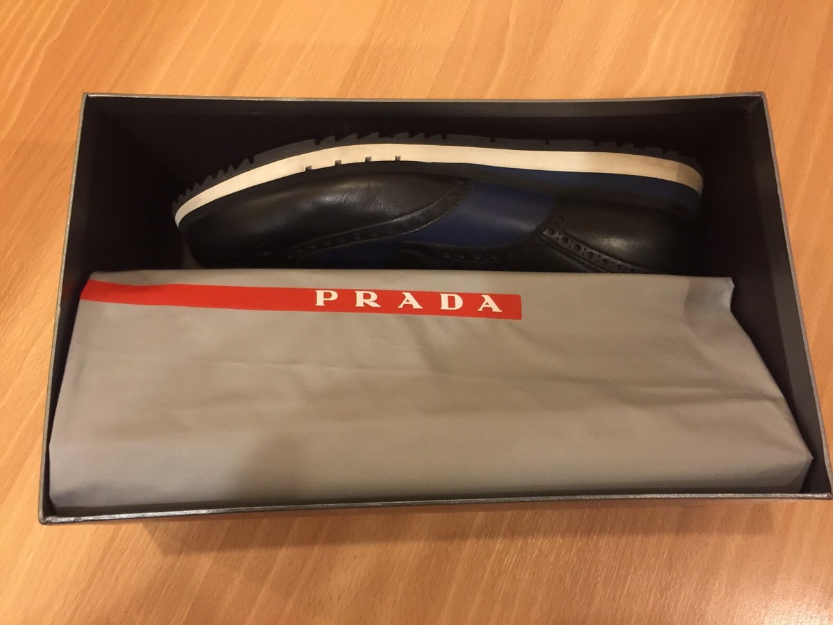 Rare+Prada Vit Montana derby calf leather platform sports Wing-Tip