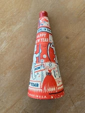 Bugle Toy Co Heavy Cardboard Noisemaker Horn Collectible Happy New Year