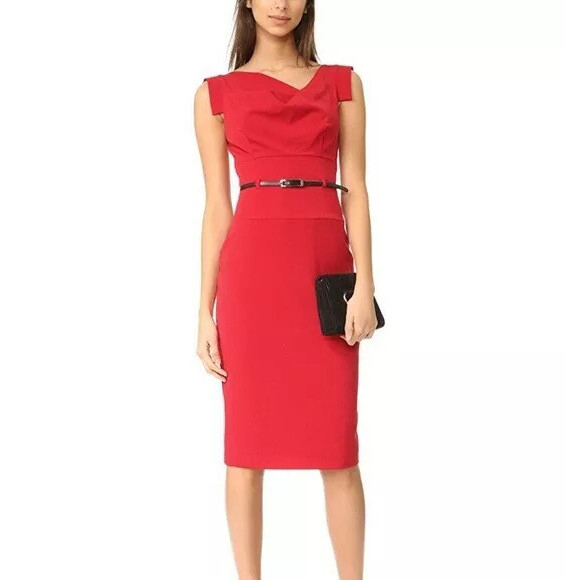 red sheath dress