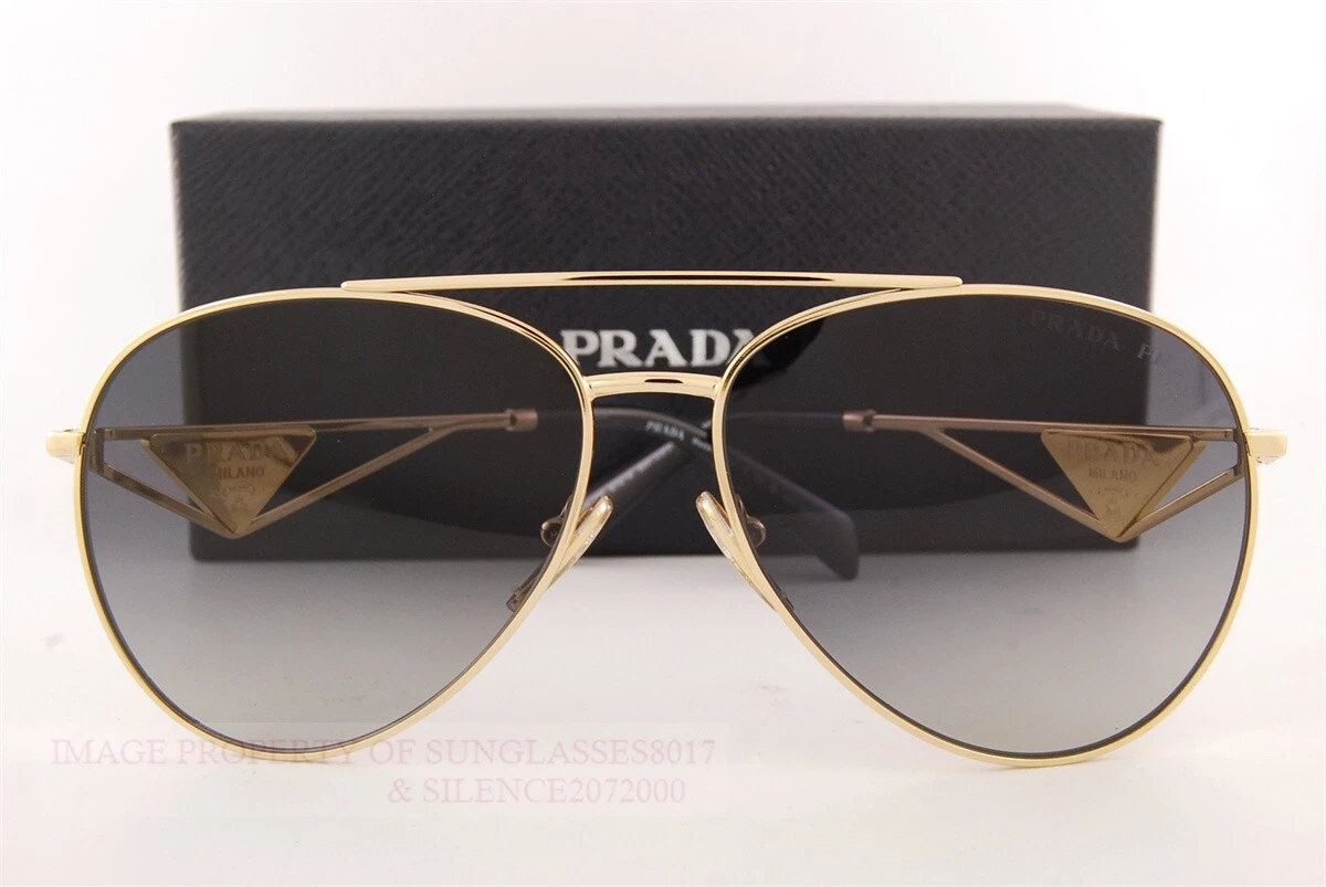 Brand New Prada Sunglasses PR 73ZS 5AK 5W1 Gold Gradient Gray