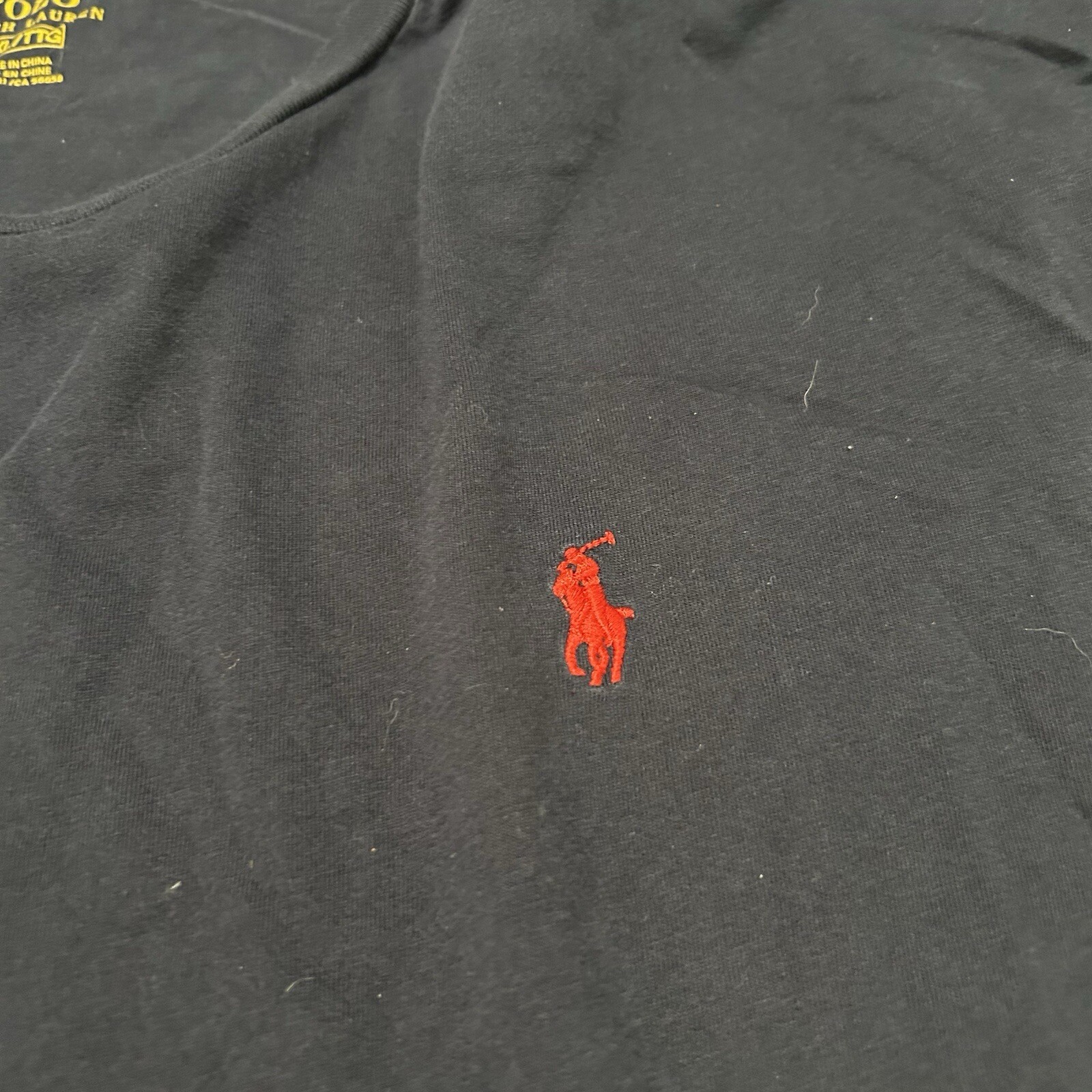 Polo Ralph Lauren camicia uomo XXL blu navy manica lunga girocollo cotone pony