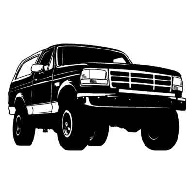 1995 FORD BRONCO TRUCK CLIPART-VECTOR CLIP ART GRAPHICS-DXF SVG EPS AI PNG PDF