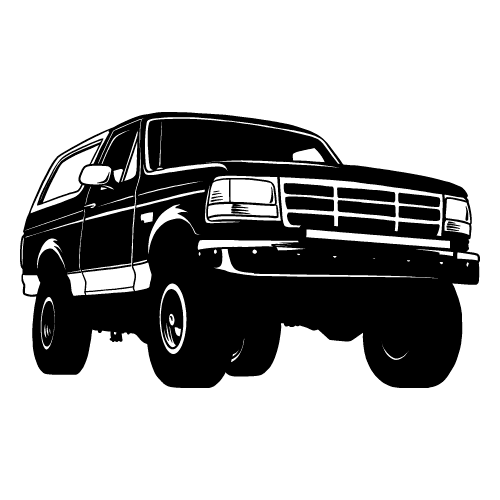 Camión Ford Bronco 1995 clipart vectorial clip art gráficos - DXF SVG dirección asistida eléctrica AI PNG PDF - Imagen 1 de 4