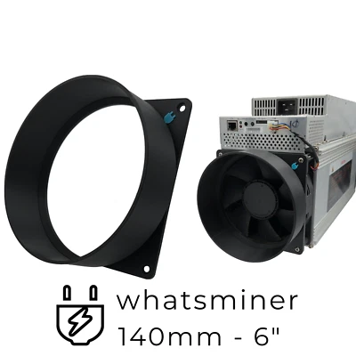 WHATSMINER 140mm to 6 Inch Fan Duct Adapter Intake Exhaust Silencer Crypto ASIC Miner M60
