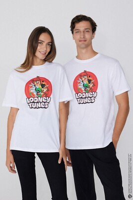 MAGLIETTA LOONEY TUNES BIANCO TEZENIS - XL - T-SHIRT WHITE LOONEY TUNES UNISEX