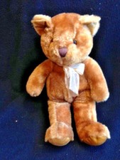 SPARKLY GOLDEN BROWN PLUSH STUFFED TEDDY BEAR 13"