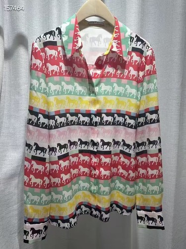 Women Alice + Olivia Collared Floral Long Sleeve Blouse Top - Picture 3 of 6